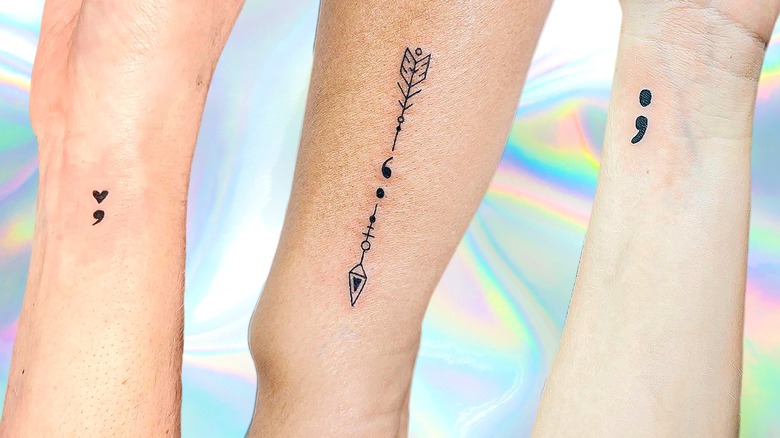 semicolon tattoo mean